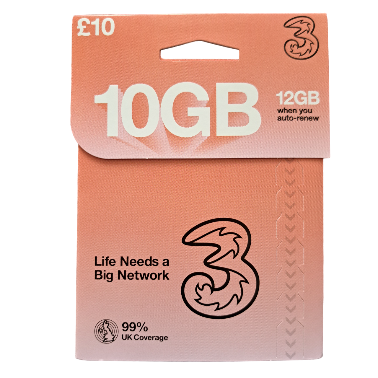 Three Pay As You Go Sim Card £10 - mosaccessories.co.uk